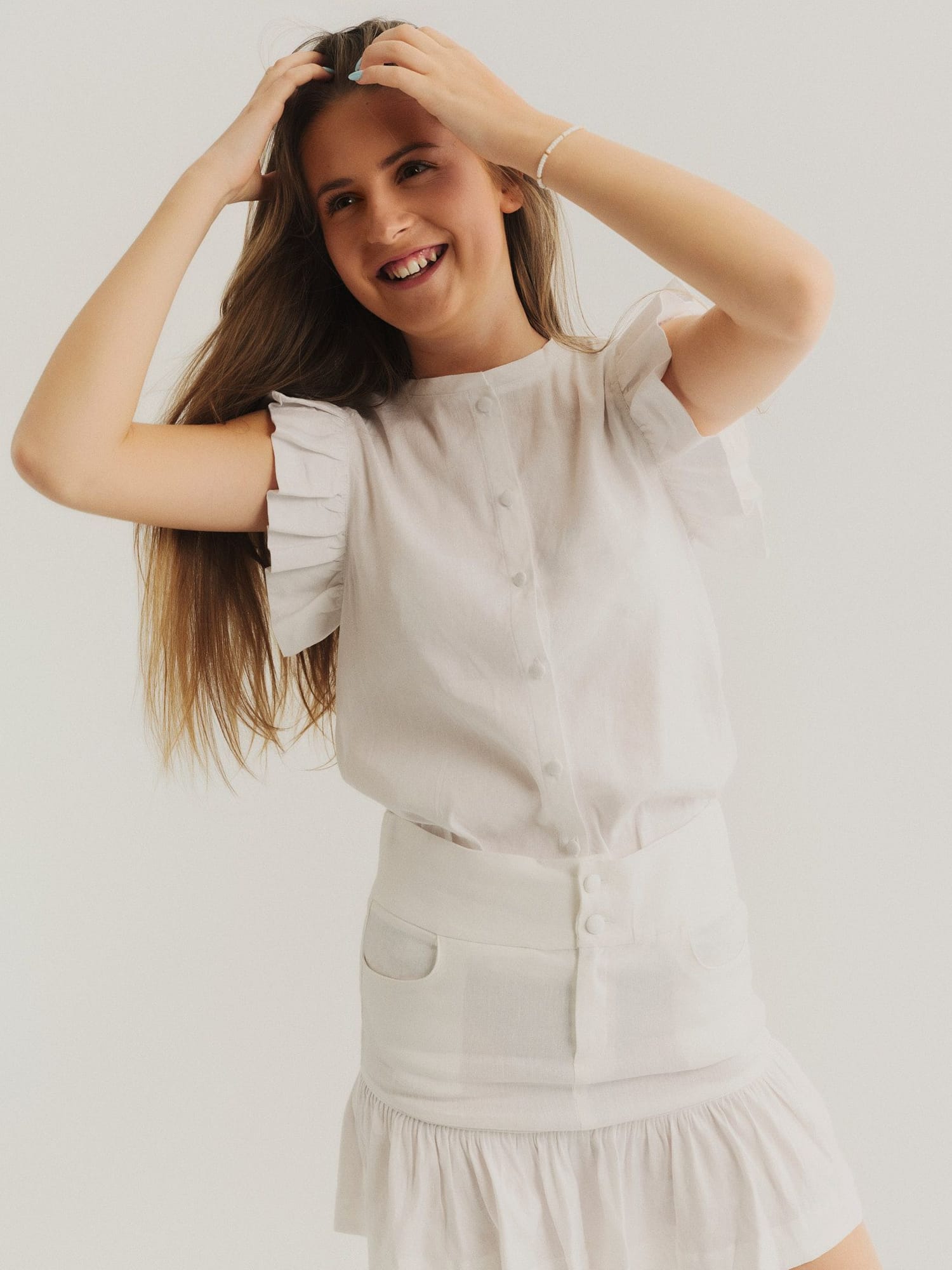 KIDS Paula Stretch Linen Shirt