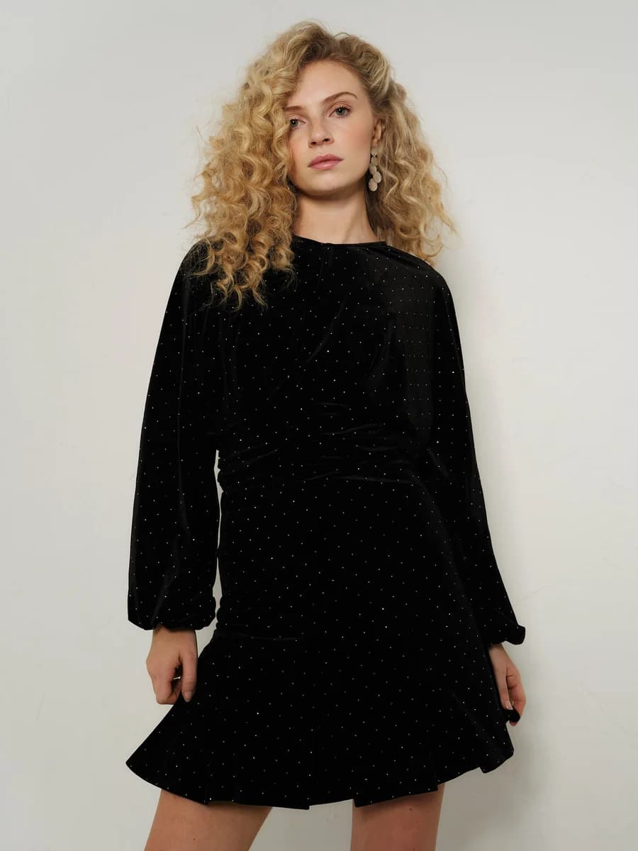 Jamal Stud Velour Dress