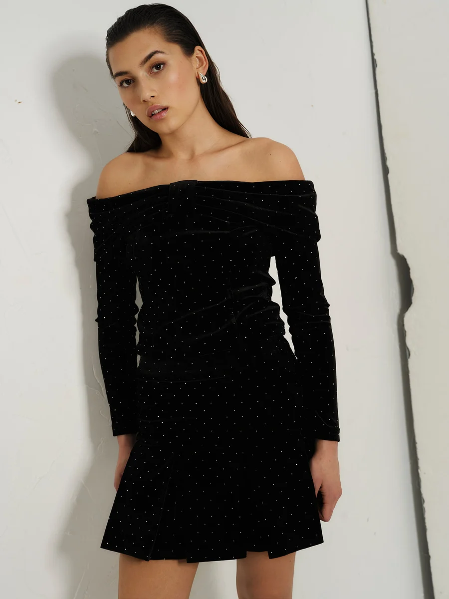 Sirina Stud Velour Skirt